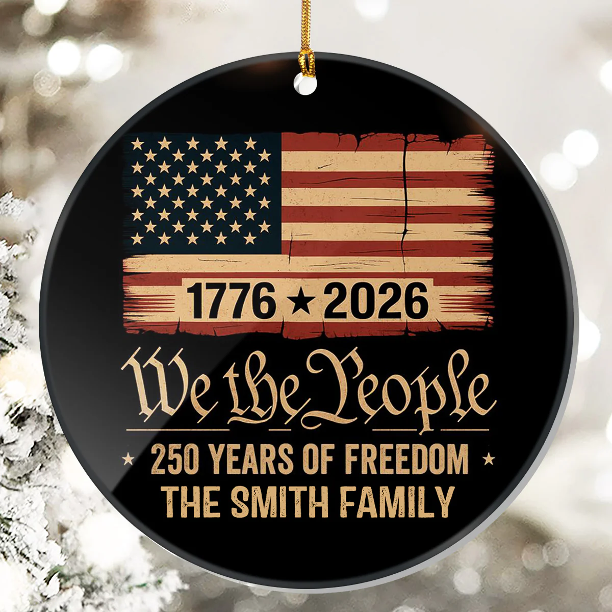 We The People - Personalized 1-Layer Acrylic Ornament - Image 4