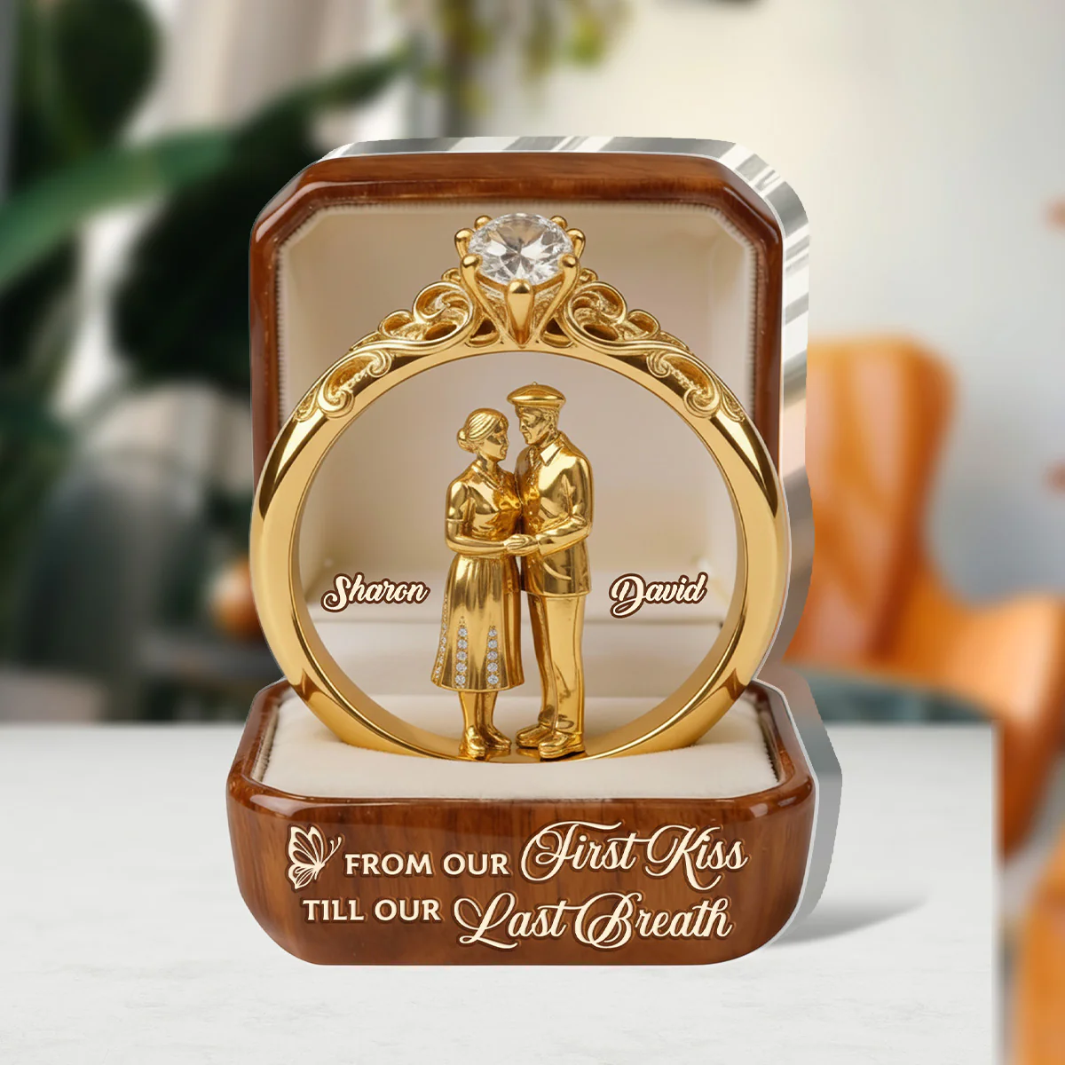 Wedding Ring Ver 2  - Personalized Custom Shaped Acrylic Plaque - Image 3