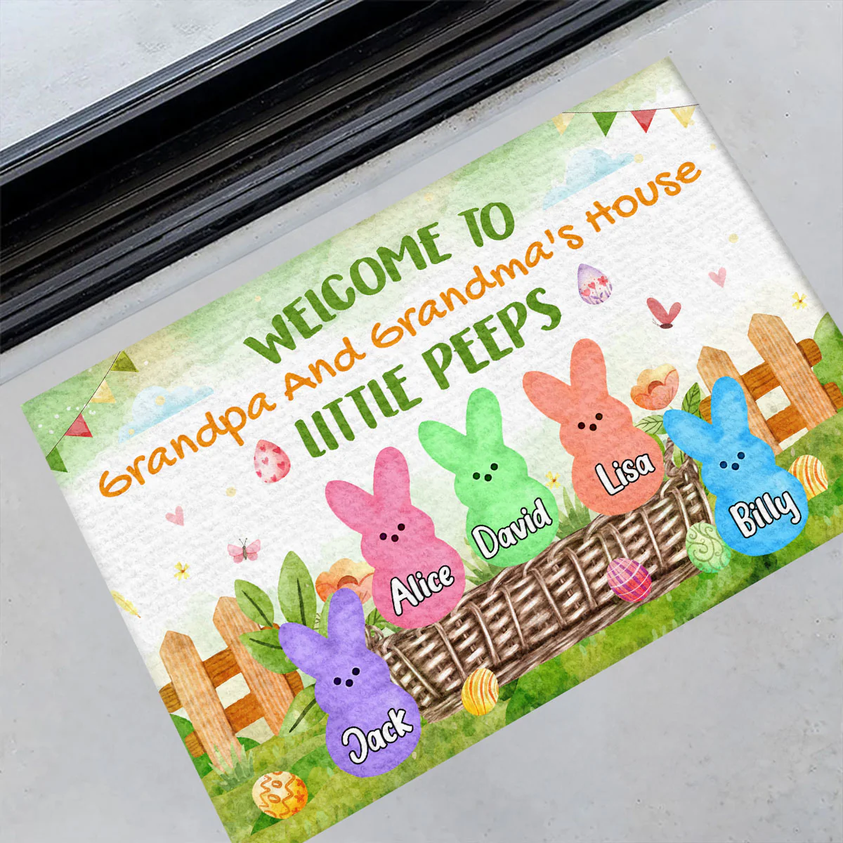 Welcome Little Peeps - Personalized Doormat - Image 4