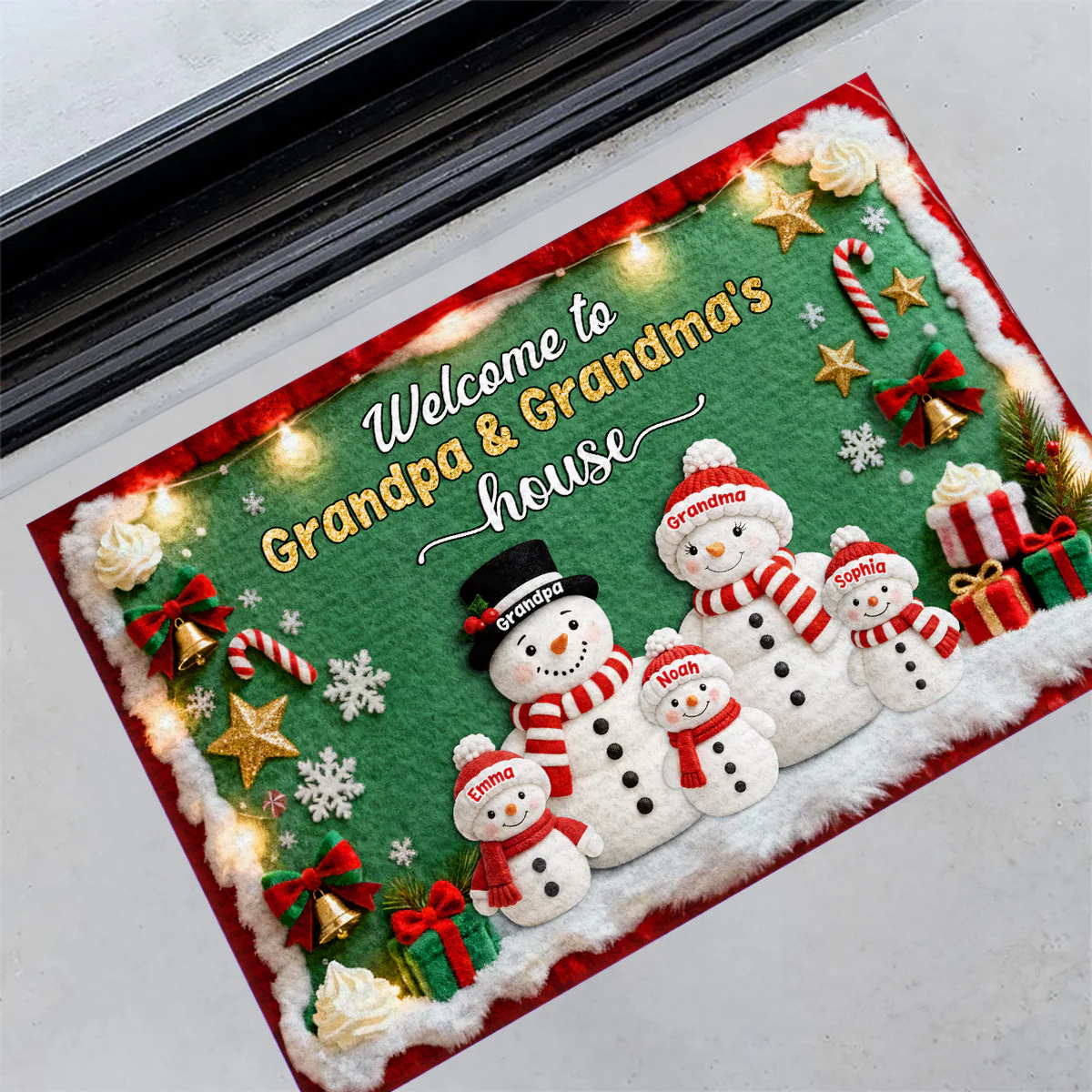 Welcome To Grandma Grandpa House - Personalized Doormat - Image 4