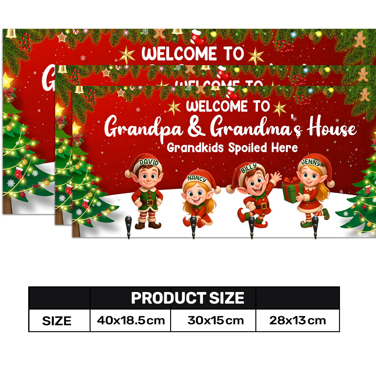 Welcome To Grandpa And Grandma's House Grandkids Spoiled Here - Personalized Key Holder - Image 7