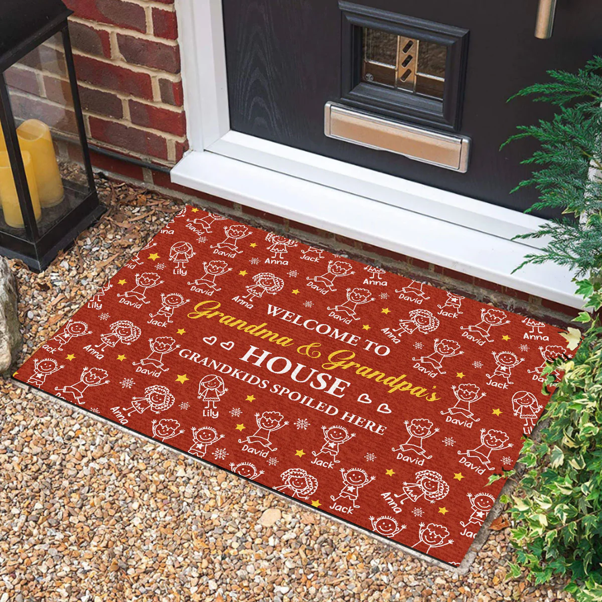 Welcome To Grandpa And Grandma's House - Personalized Doormat