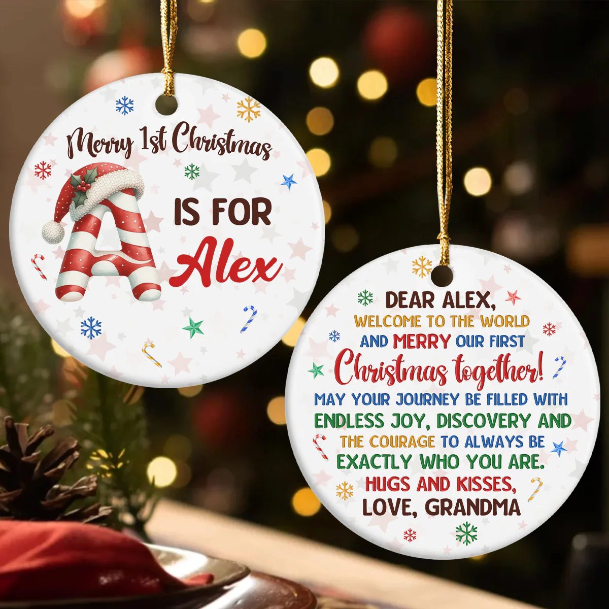 Welcome To The World - Personalized Round Shaped Ceramic Ornament