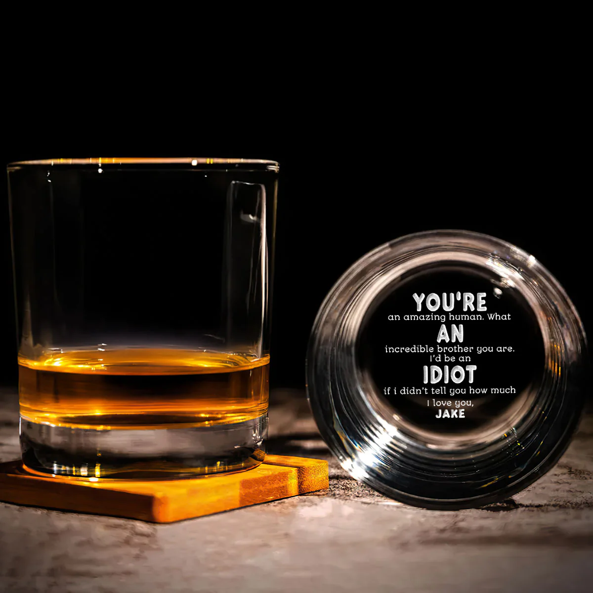 What An Incredible Brother You Are - Personalized Engraved Whiskey Glass - Image 5