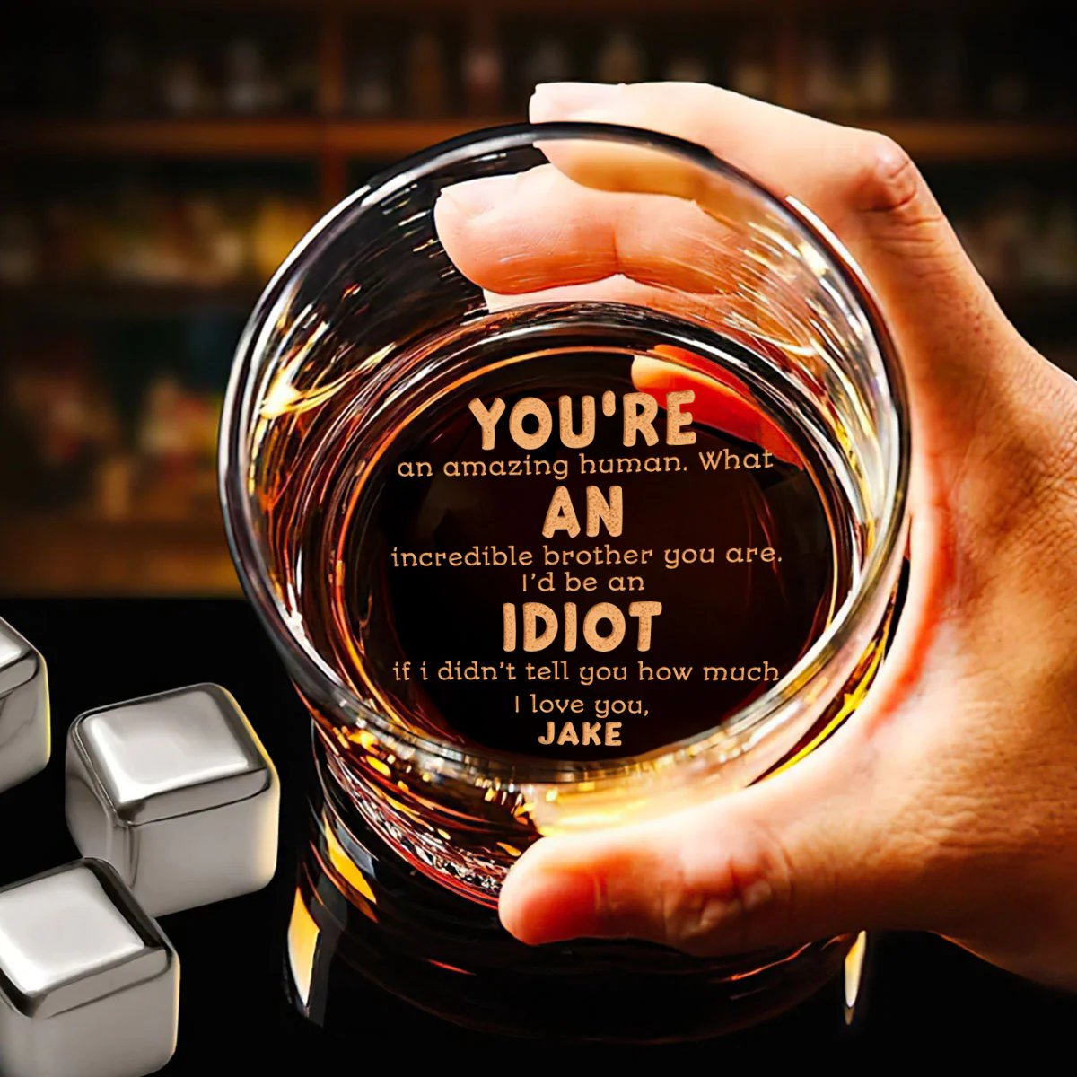 What An Incredible Brother You Are - Personalized Engraved Whiskey Glass - Image 6