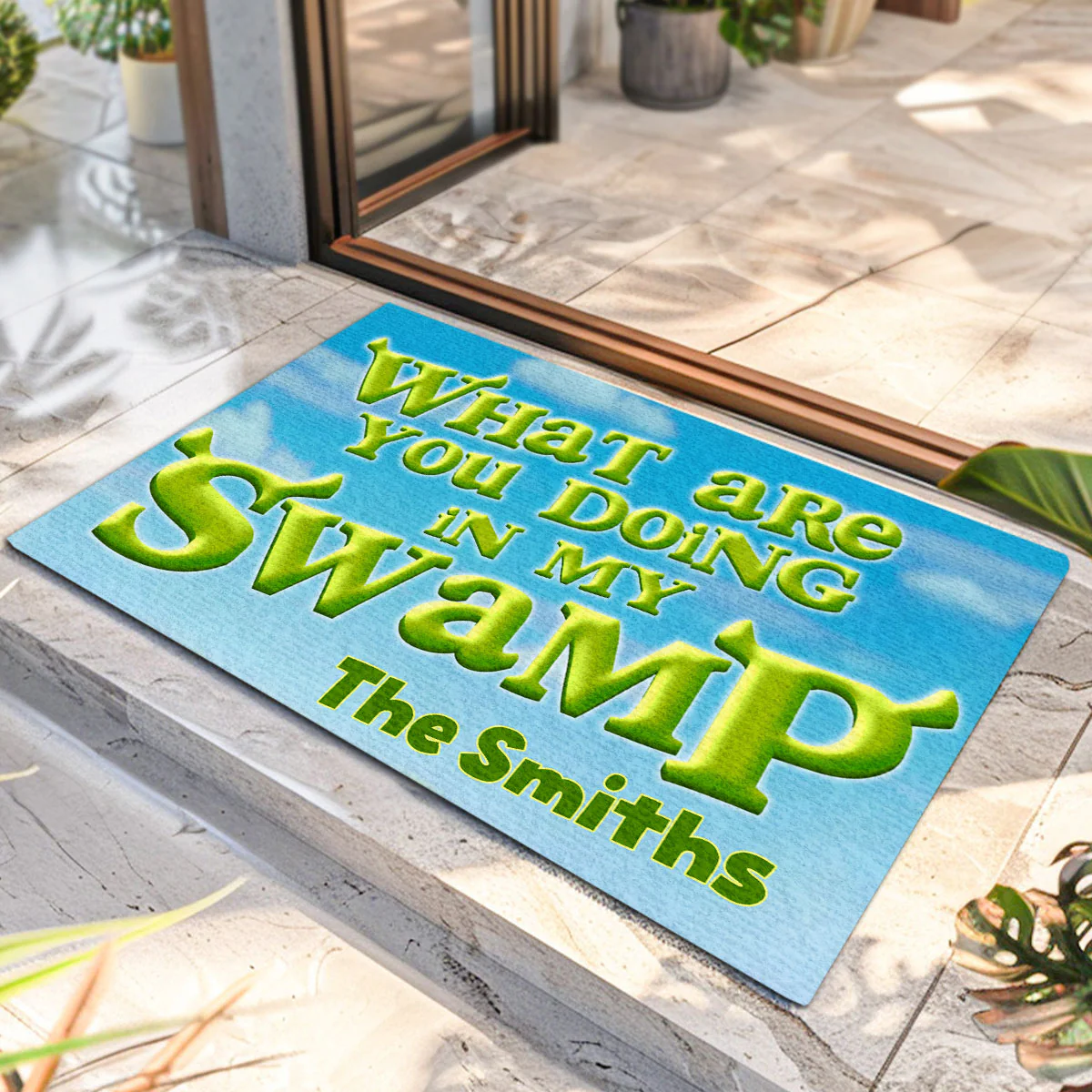 What Are You Doing In My Swamp? -  Personalized Doormat - Image 2