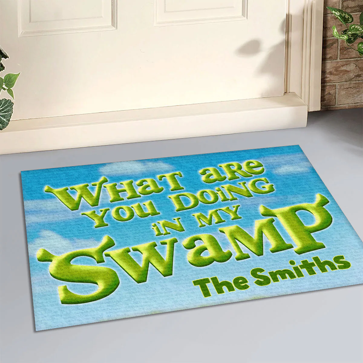What Are You Doing In My Swamp? -  Personalized Doormat - Image 3