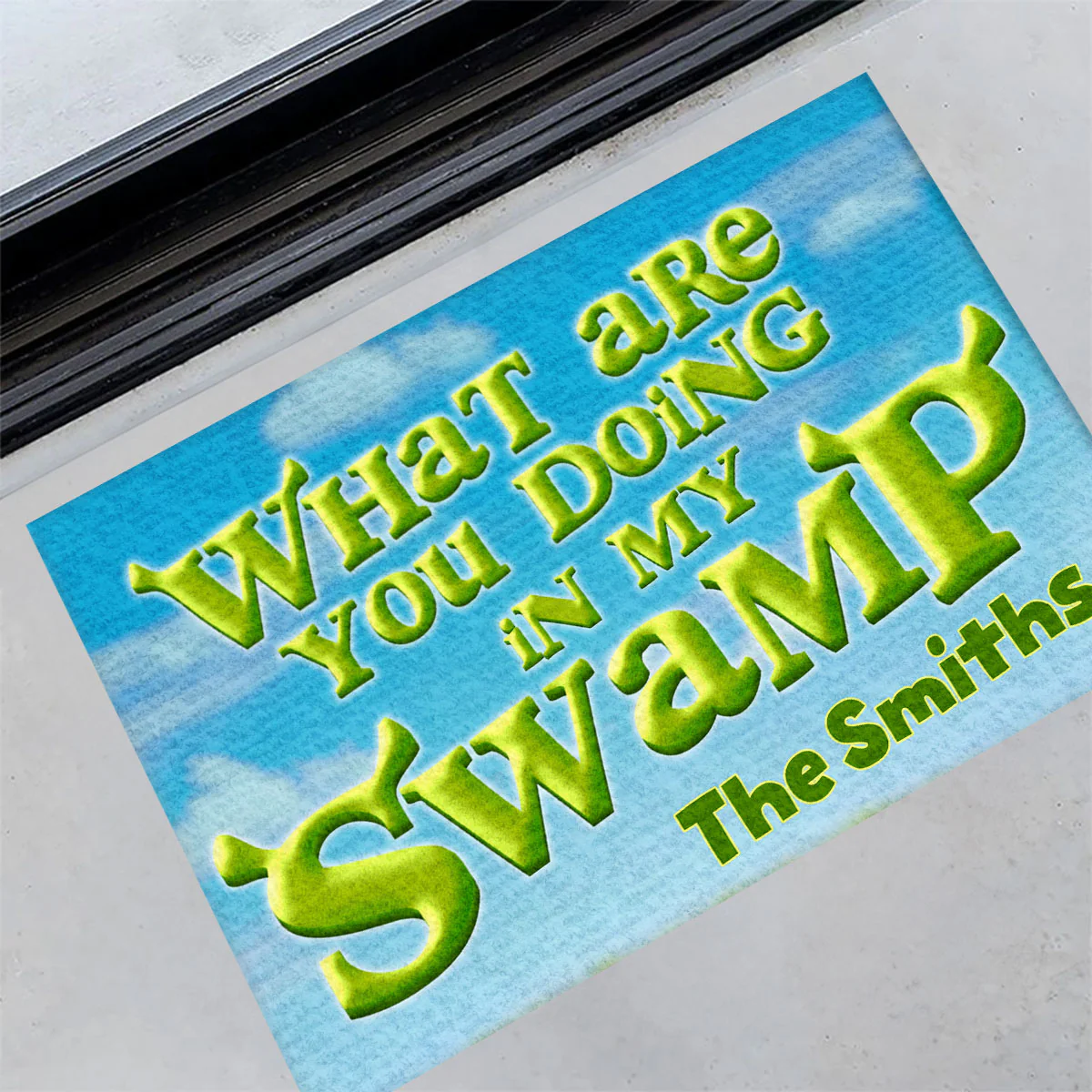 What Are You Doing In My Swamp? -  Personalized Doormat - Image 4