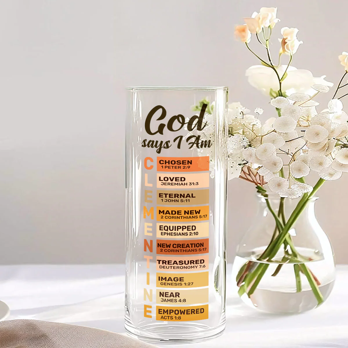 What God Says About You - Personalized Glass Vase - Image 3