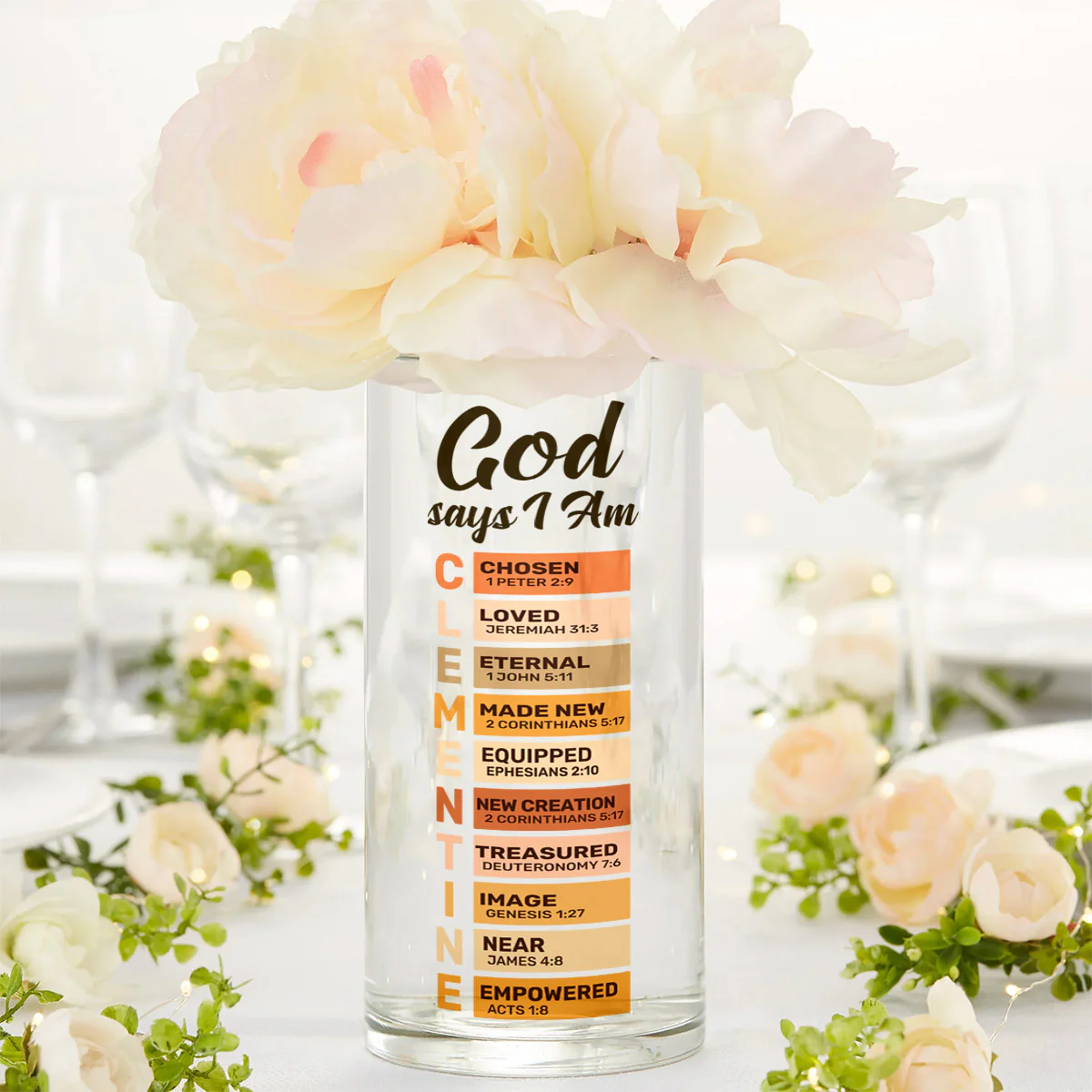 What God Says About You - Personalized Glass Vase - Image 4
