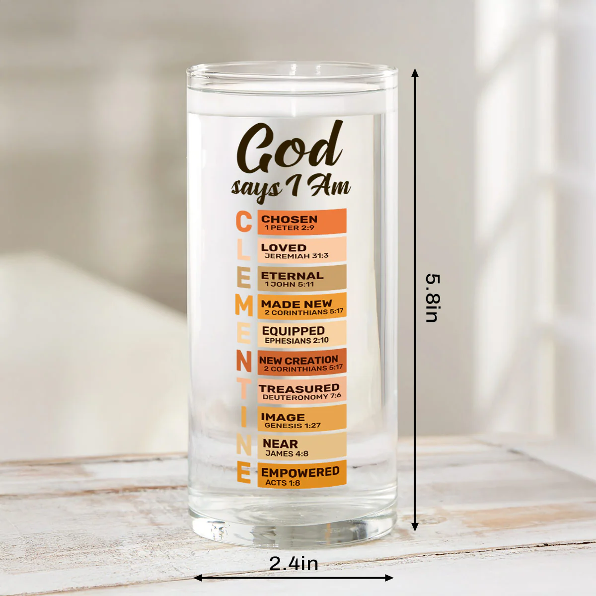 What God Says About You - Personalized Glass Vase - Image 6