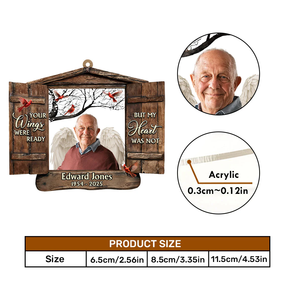 When Cardinals Appear - Personalized Car Acrylic Hanging Ornament - Image 5