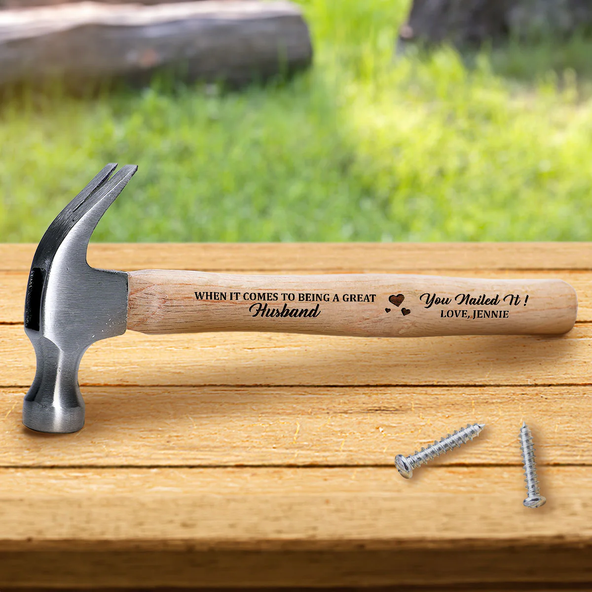 When It Comes To Being A Great Husband You Nails It - Personalized Wooden Hammer - Image 2