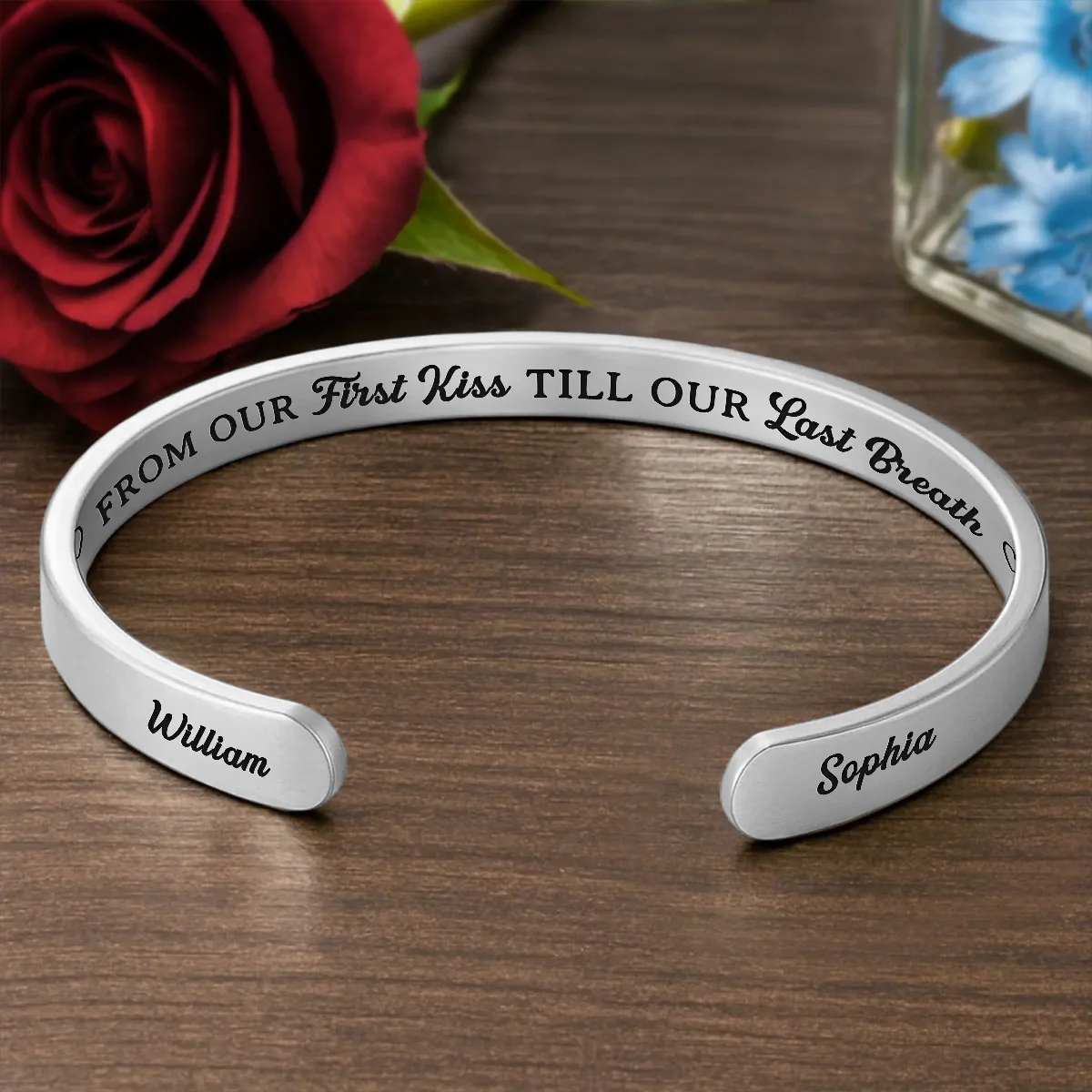When We Get To The End Of Our Lives Together - Personalized Cuff Bangle Bracelet With Box - Image 2