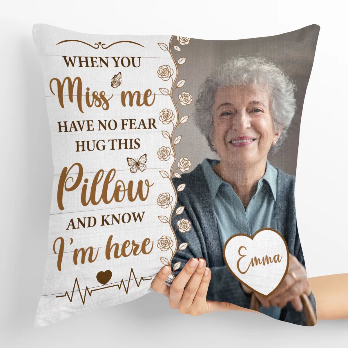 When You Miss Me Have No Fear - Personalized Crystal Velvet Pillow - Image 4