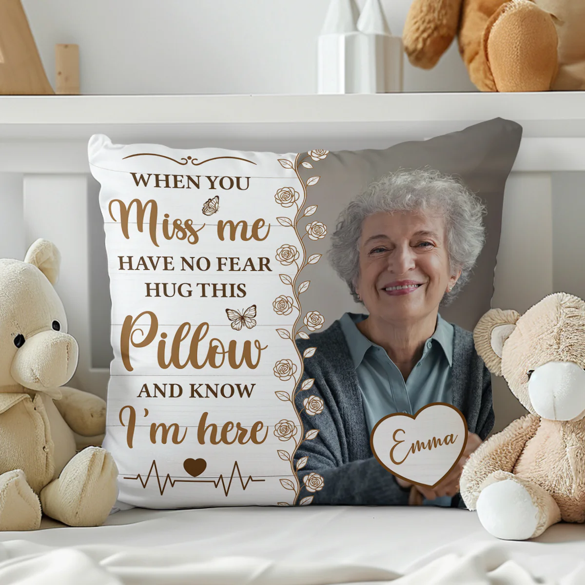 When You Miss Me Have No Fear - Personalized Crystal Velvet Pillow - Image 7