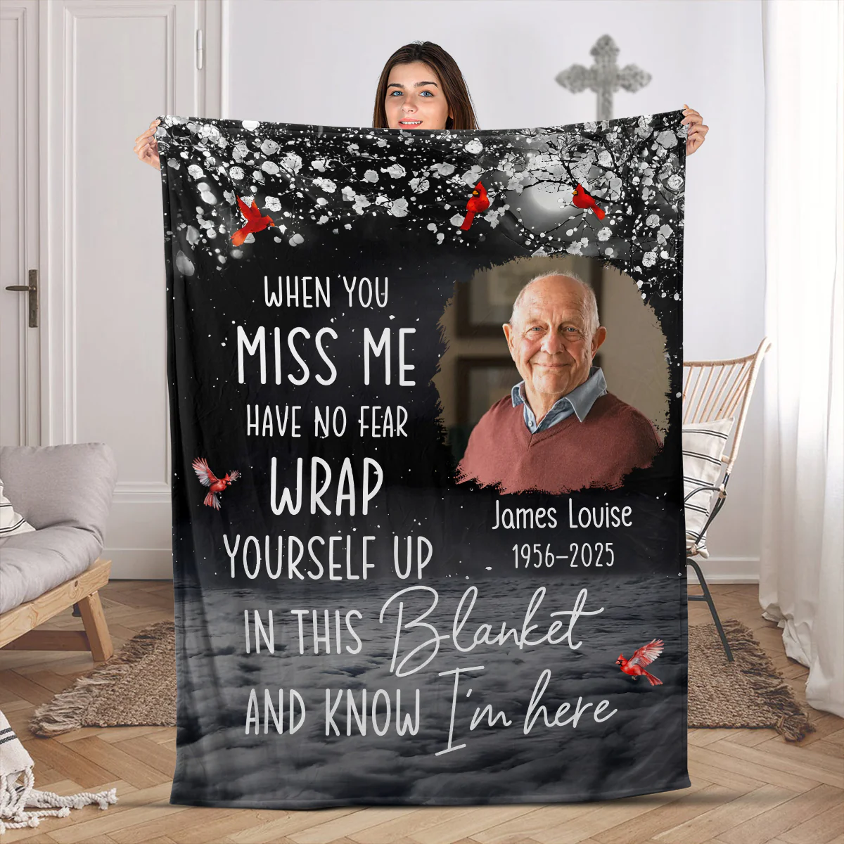 When You Miss Me Have No Fear - Personalized Fleece Blanket