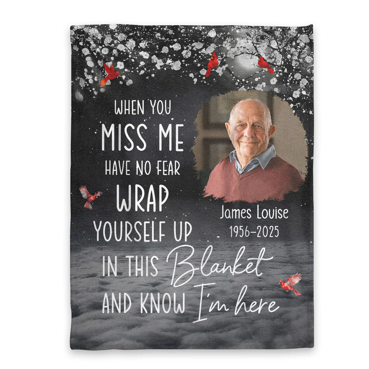 When You Miss Me Have No Fear - Personalized Fleece Blanket - Image 3
