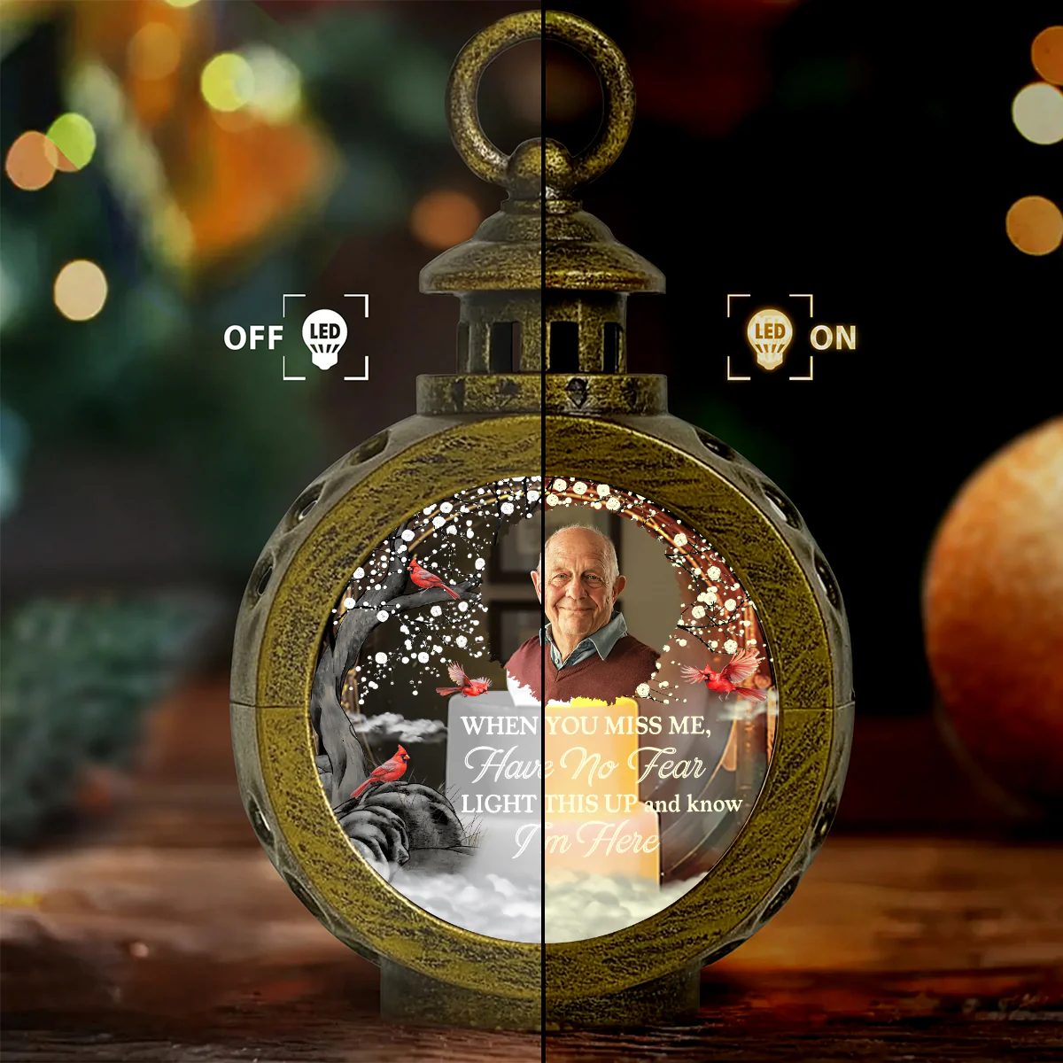 When You Miss Me Have No Fear - Personalized Lantern Night Light - Image 3