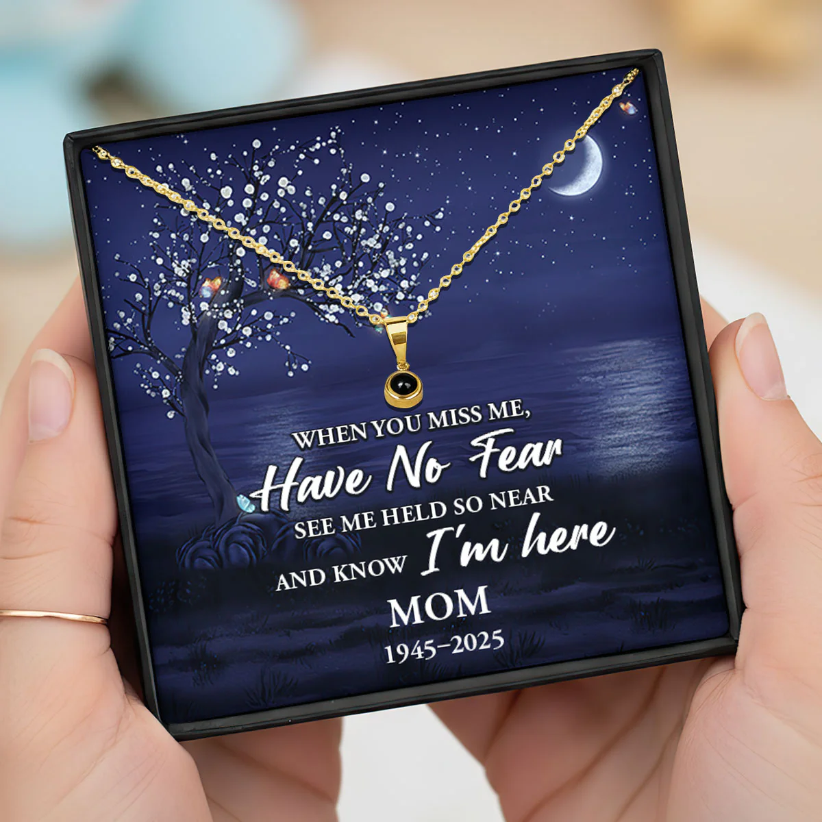 When You Miss Me - Personalized Photo Projection Necklace