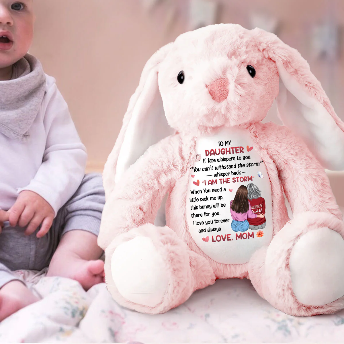 When You Need A Little Pick Me Up - Personalized Stuffed Bunny - Image 2