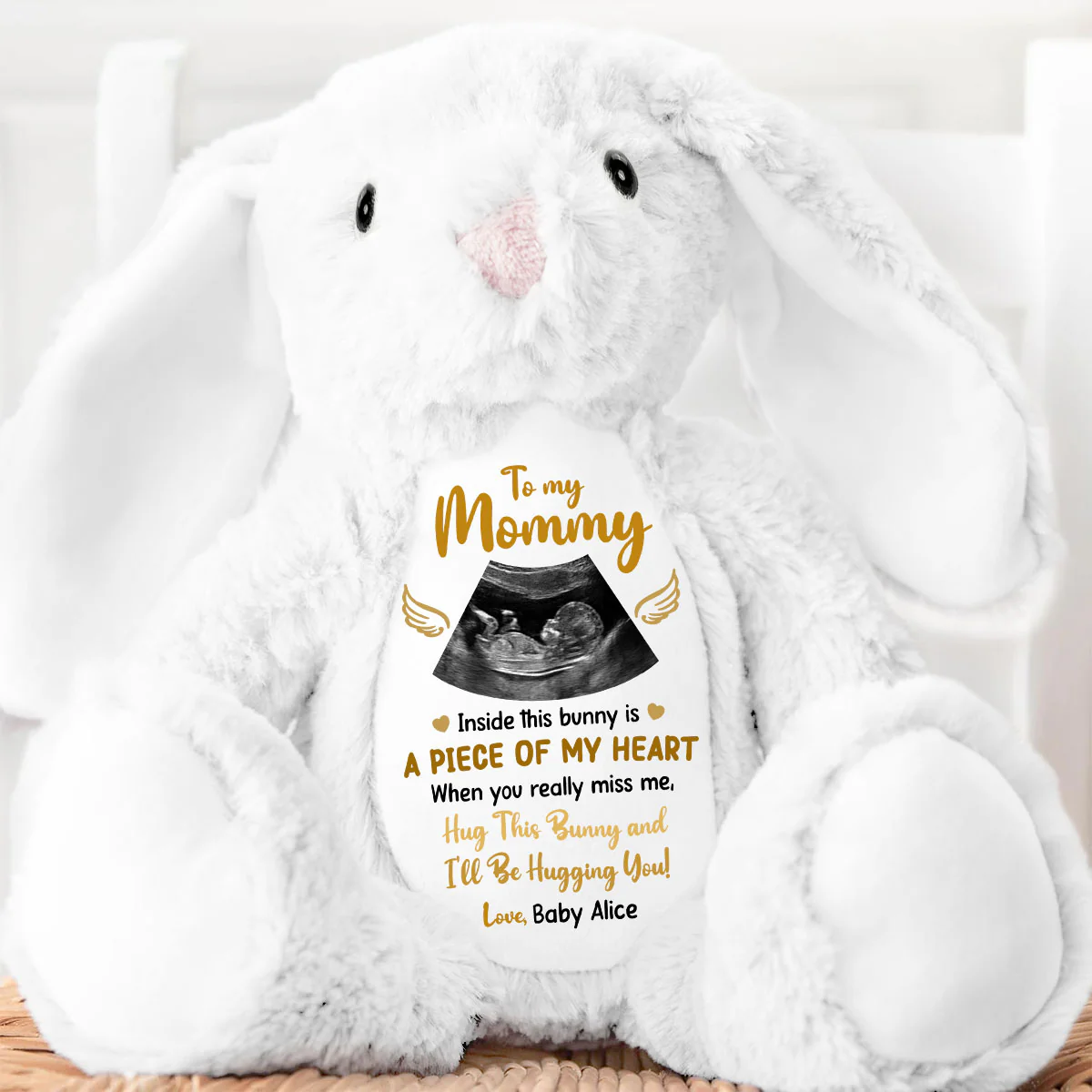 When You Really Miss Me Baby Memorial - Personalized Stuffed Bunny