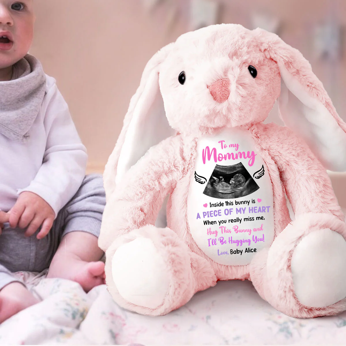 When You Really Miss Me Baby Memorial - Personalized Stuffed Bunny - Image 2