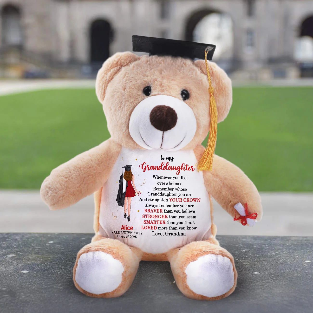 Whenever You Feel Overwhelmed - Personalized Graduation Teddy Bear - Image 3