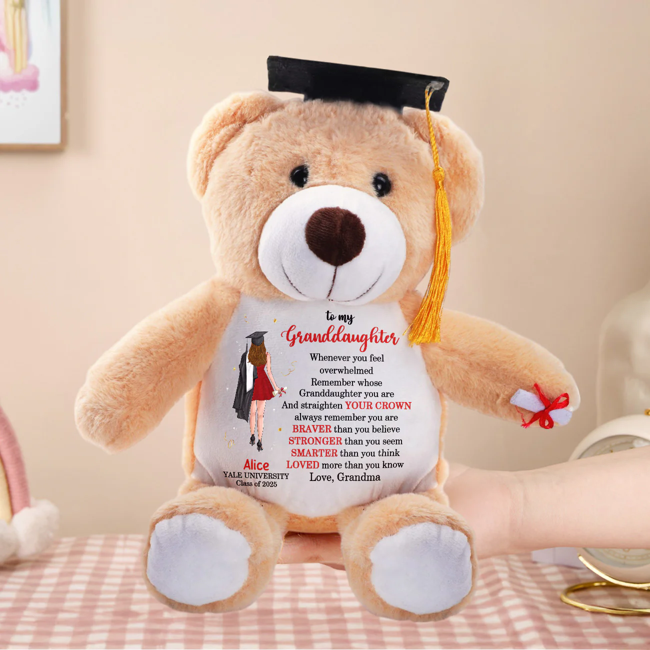 Whenever You Feel Overwhelmed - Personalized Graduation Teddy Bear - Image 5