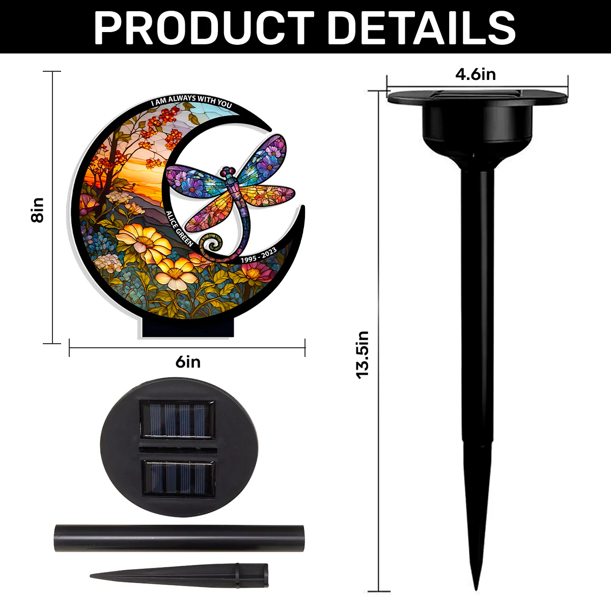 Where Flowers Meet The Sky - Personalized Solar Light - Image 6