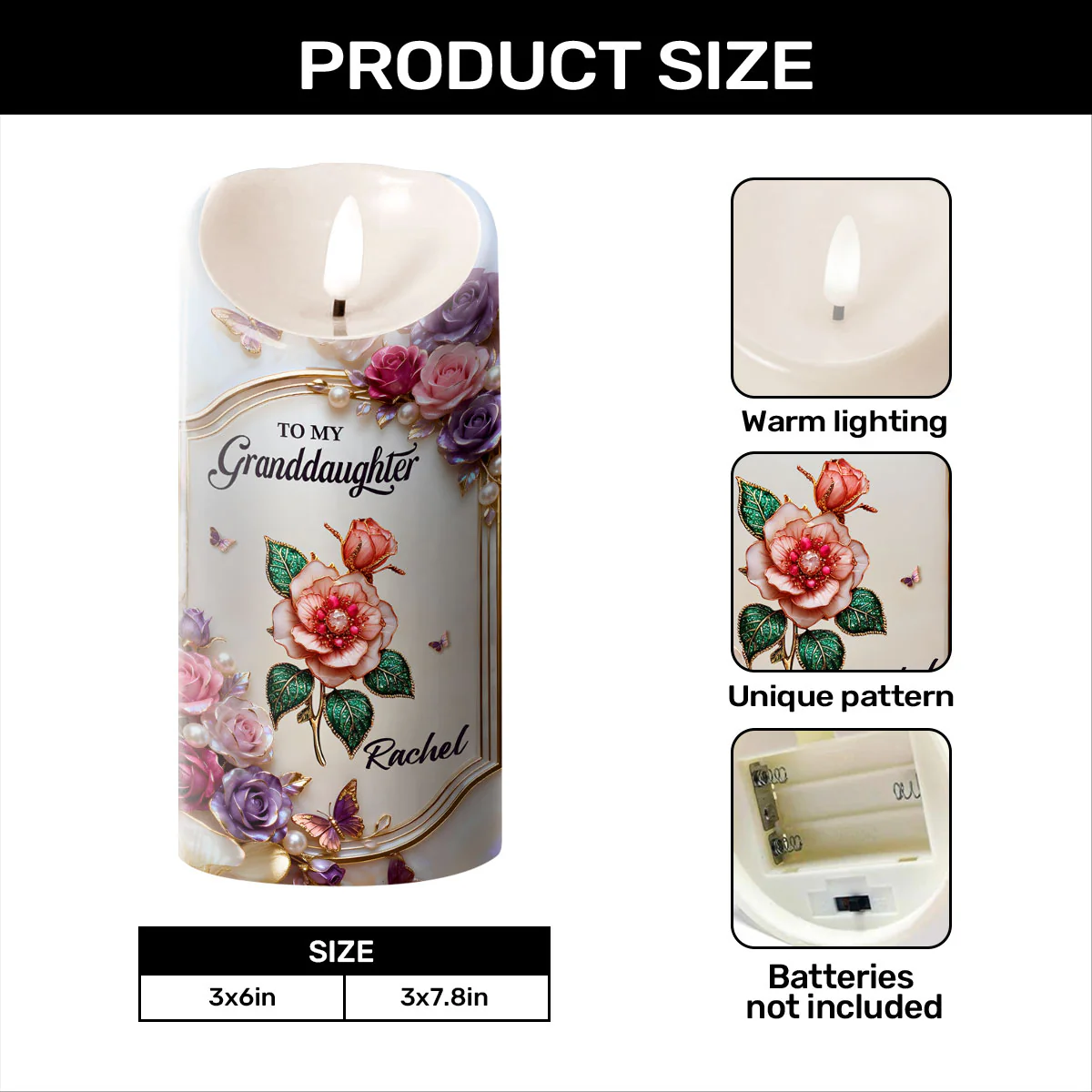 Where Hearts Belong - Personalized Flameless LED Candle - Image 5