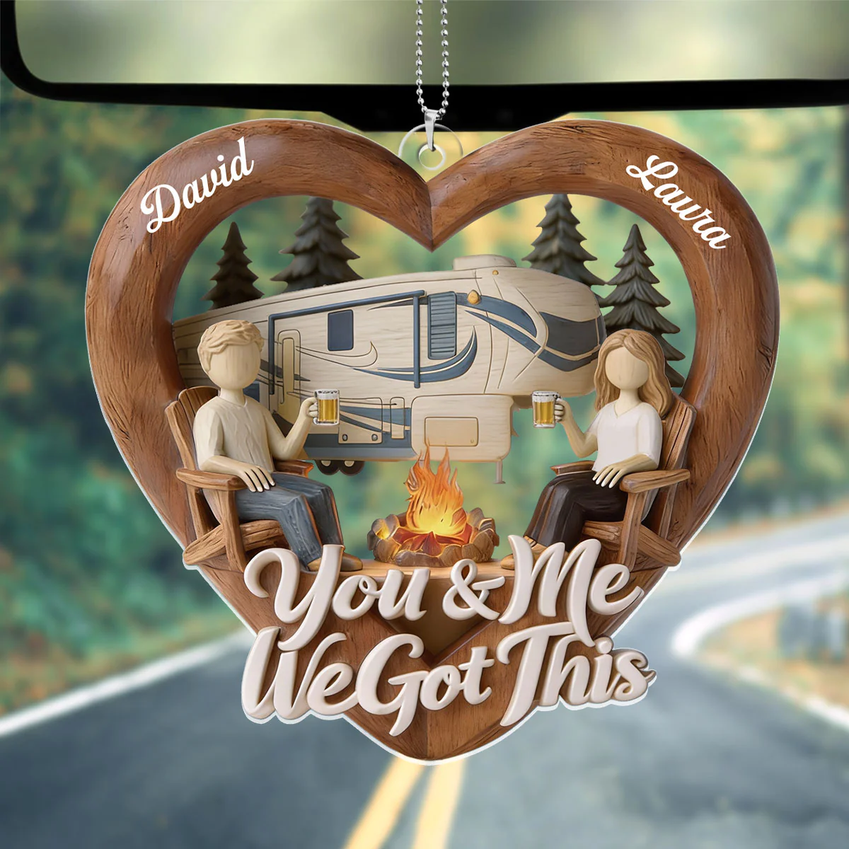 Where We Belong - Personalized Car Acrylic Hanging Ornament - Image 2