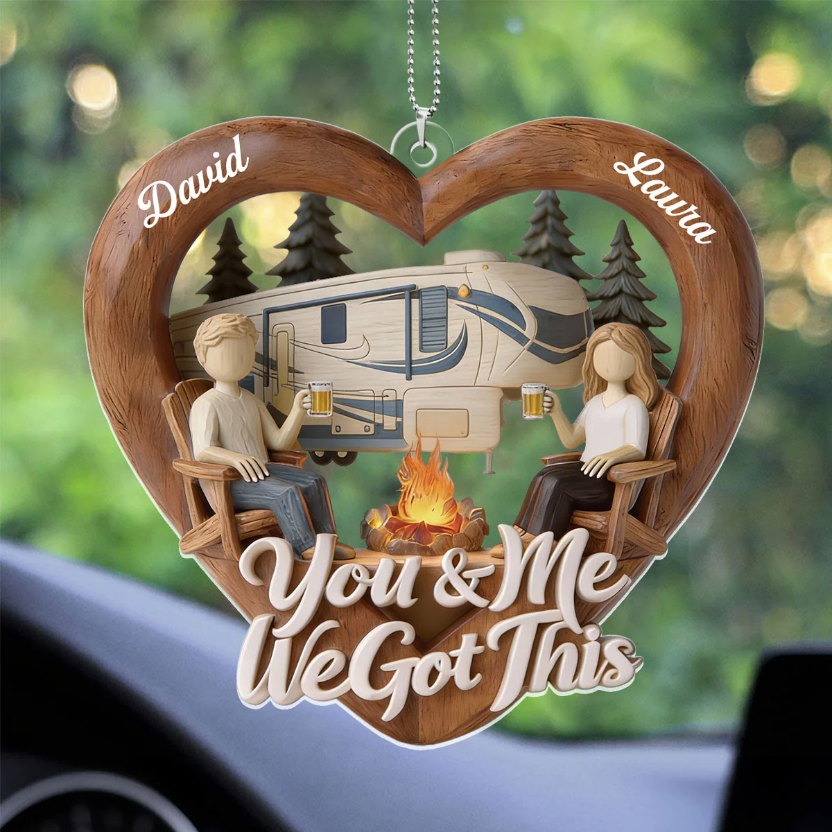 Where We Belong - Personalized Car Acrylic Hanging Ornament - Image 3