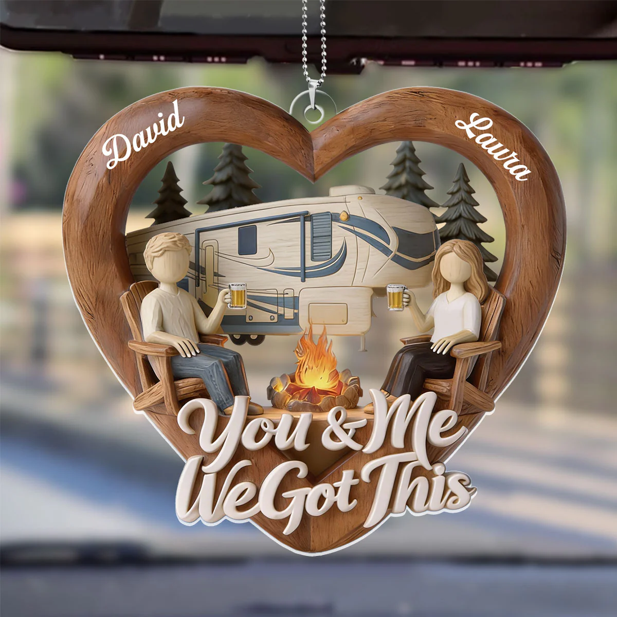 Where We Belong - Personalized Car Acrylic Hanging Ornament - Image 4