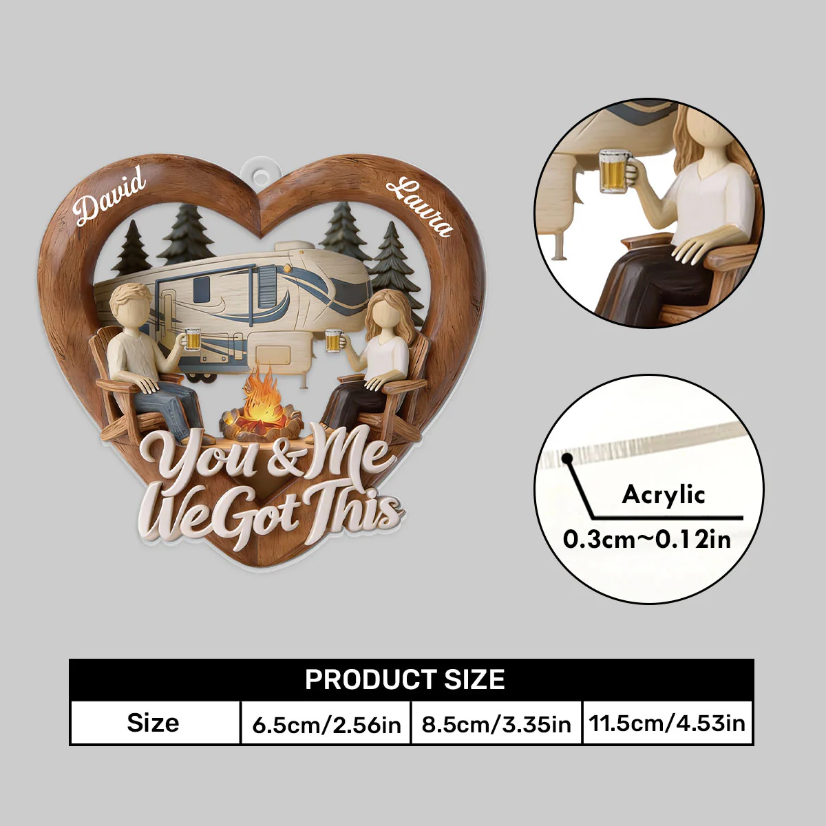 Where We Belong - Personalized Car Acrylic Hanging Ornament - Image 5
