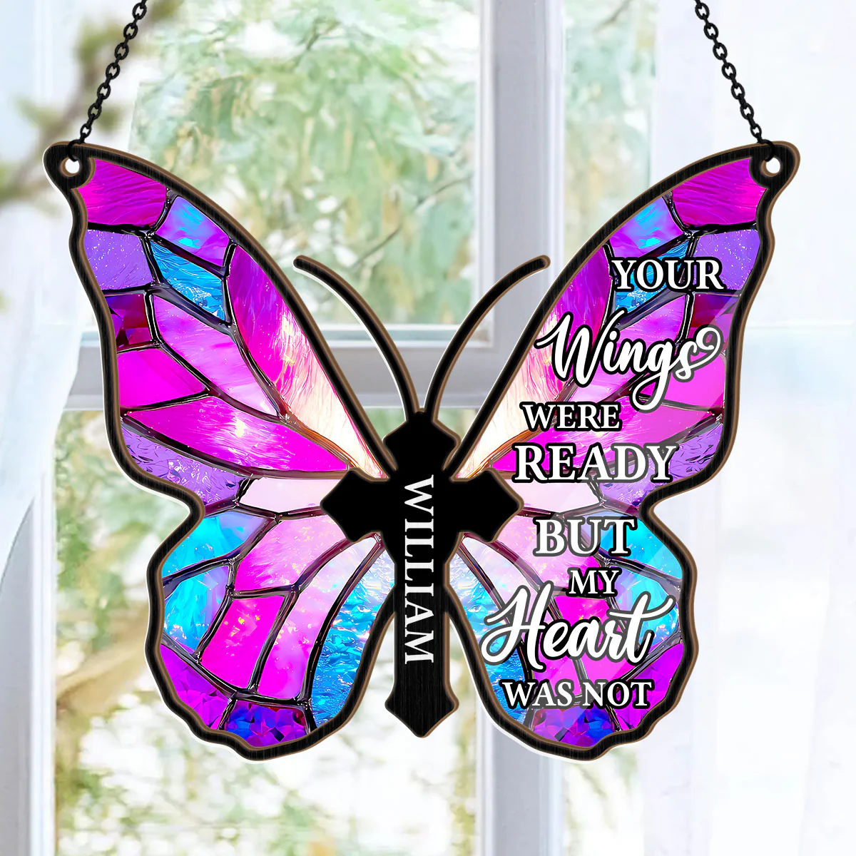 Whispered Wings - Personalized Window Hanging Suncatcher - Image 6