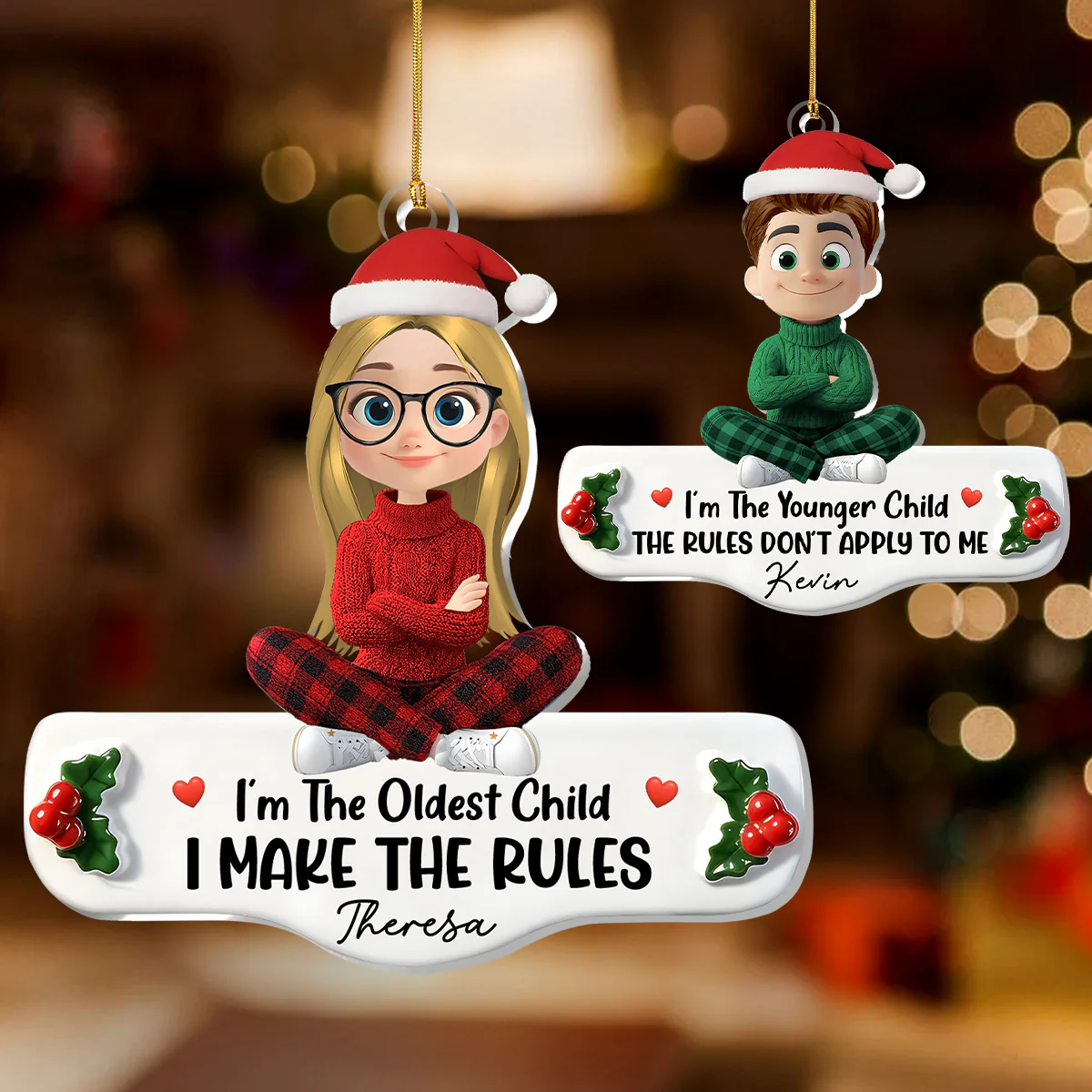Who Makes The Rules - Personalized 1-Layer Acrylic Ornament - Image 5