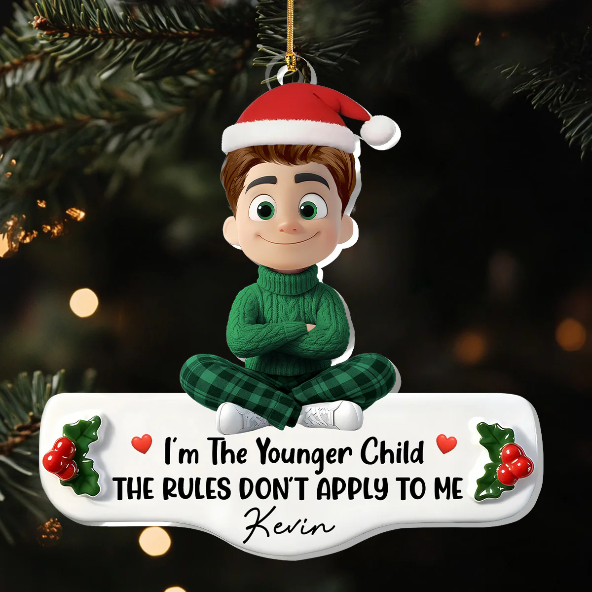 Who Makes The Rules - Personalized 1-Layer Acrylic Ornament - Image 6