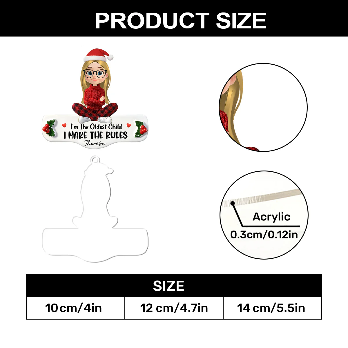 Who Makes The Rules - Personalized 1-Layer Acrylic Ornament - Image 7