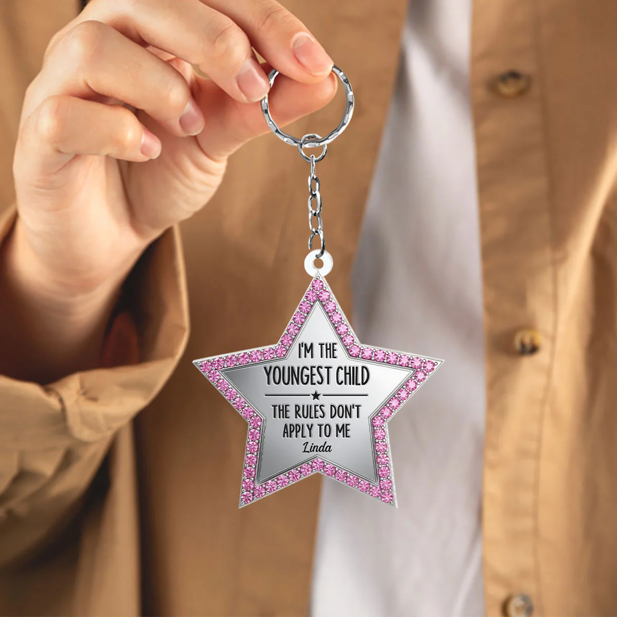 Who Makes The Rules - Personalized Acrylic Keychain - Image 2