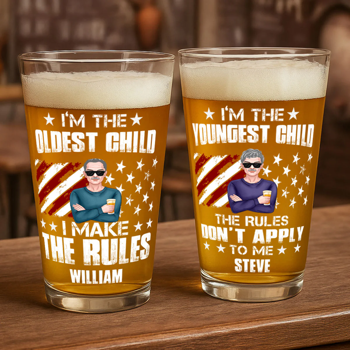 Who Makes The Rules - Personalized Beer Glass - Image 5