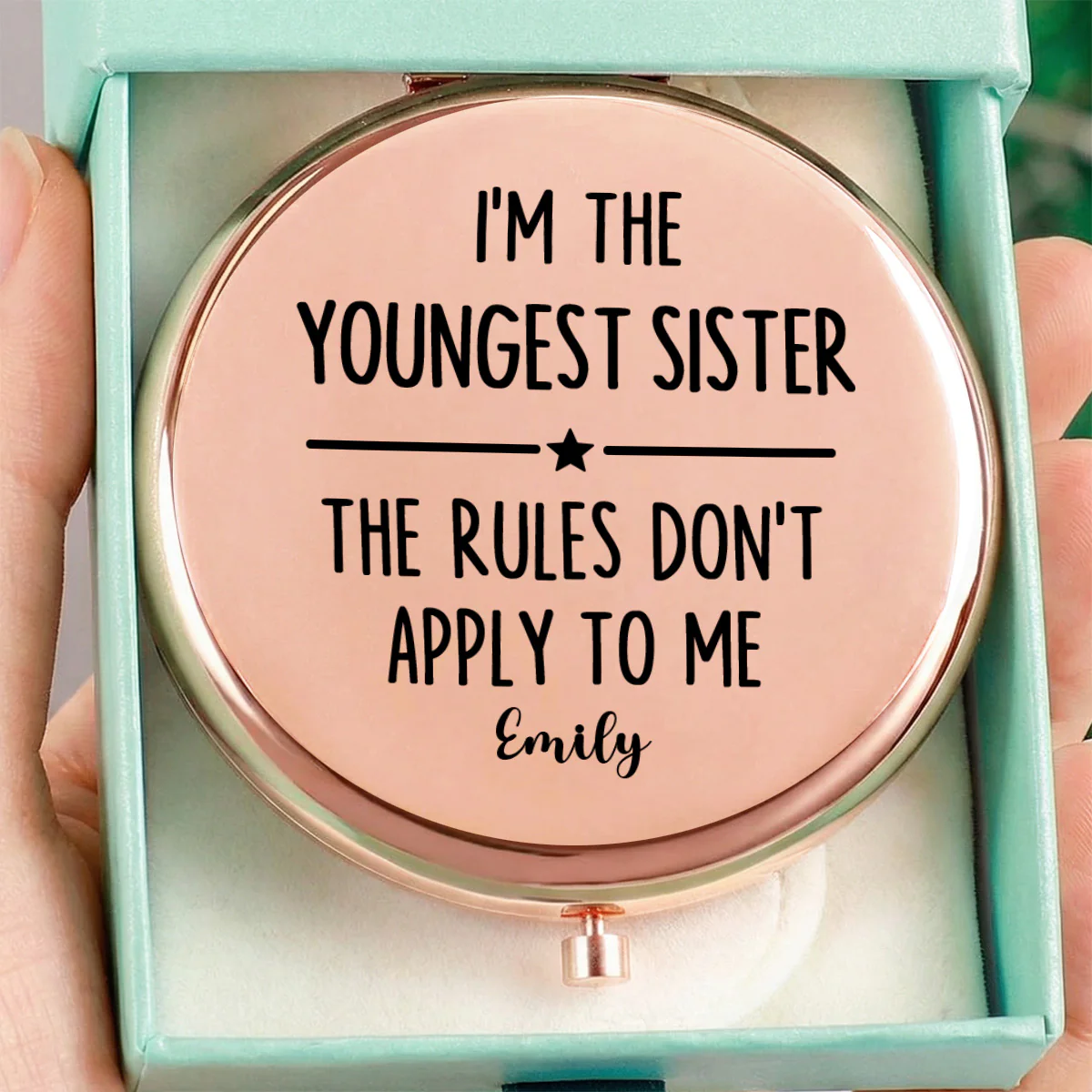 Who Makes The Rules - Personalized Circle Metallic Mirror - Image 2