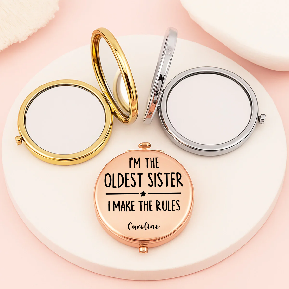 Who Makes The Rules - Personalized Circle Metallic Mirror - Image 3