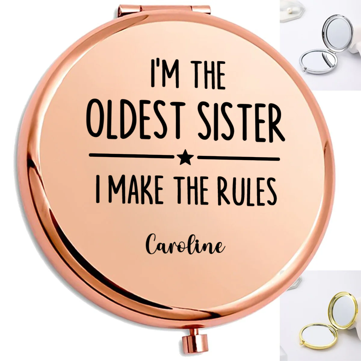 Who Makes The Rules - Personalized Circle Metallic Mirror - Image 4