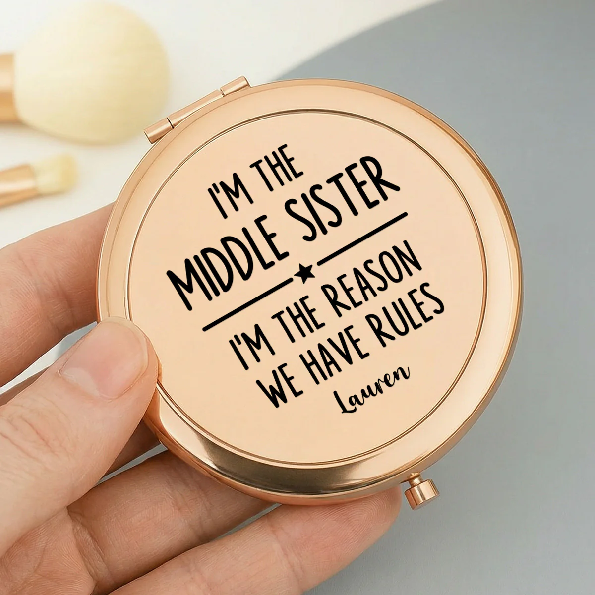 Who Makes The Rules - Personalized Circle Metallic Mirror - Image 6