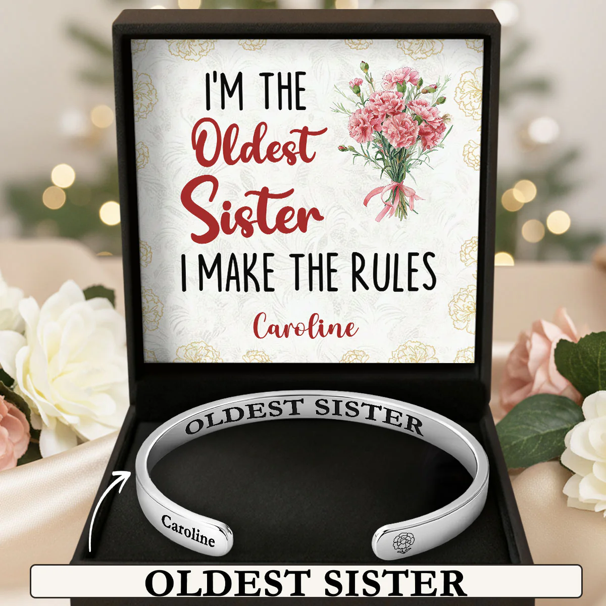 Who Makes The Rules - Personalized Cuff Bangle Bracelet With Box