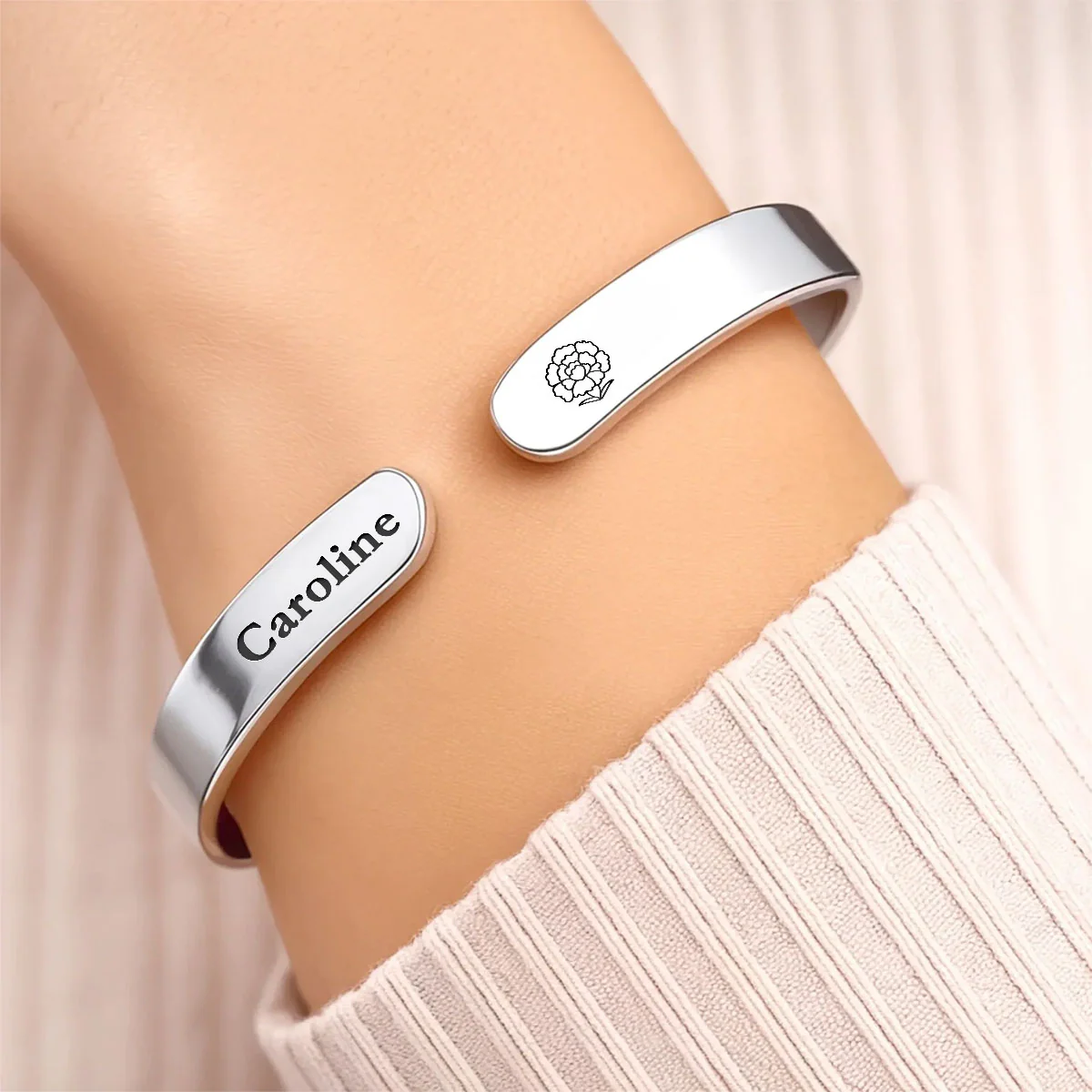 Who Makes The Rules - Personalized Cuff Bangle Bracelet With Box - Image 3
