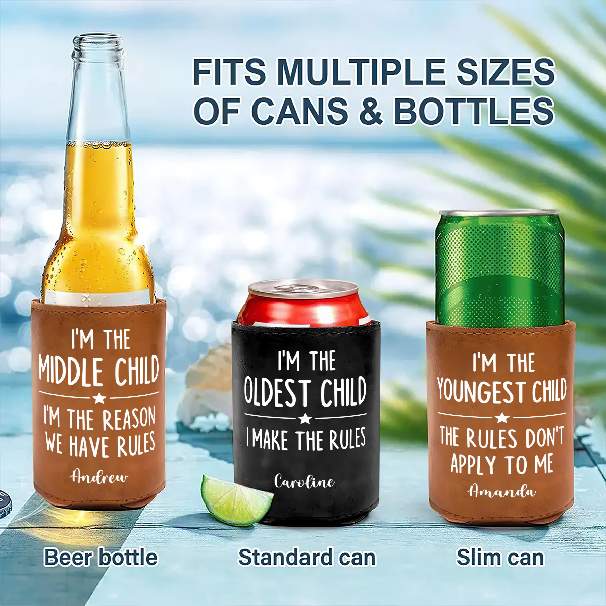 Who Makes The Rules - Personalized Leather Can Cooler - Image 5