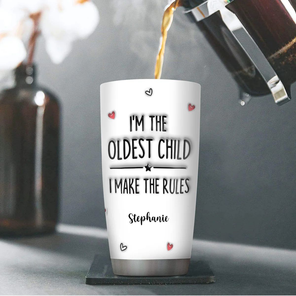Who Makes The Rules - Personalized Stainless Steel Tumbler - Image 3