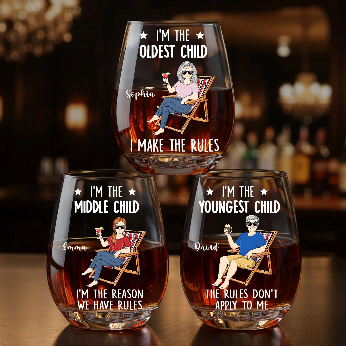 Who Makes The Rules - Personalized Stemless Wine Glass